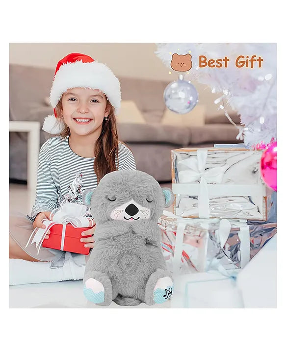 Glowing Music Otter Education of Sound and Light Soothing Sound Sleep Otter Baby Put to Sleep Music Breathing Teddy Bear