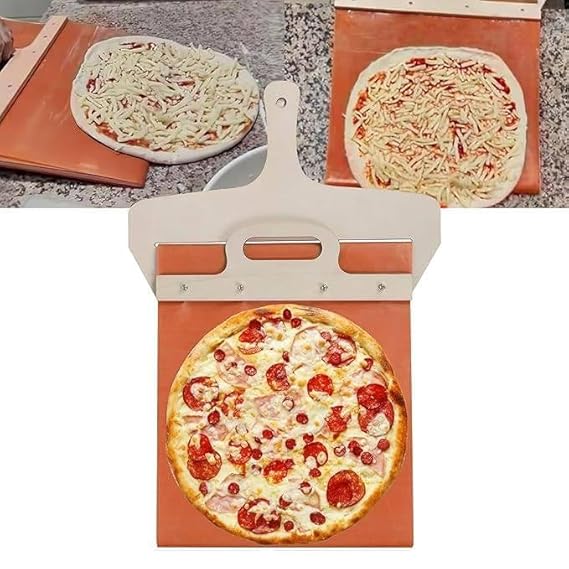 Sliding Pizza Peel,Pizza Slider Tool with Handle for Transfer The Pizza Crust,Accessory for Pizza Ovens, Magic Non-Stick Sliding Pizza Shovel Spatula,Food Transfer and Lift-up Slider Board