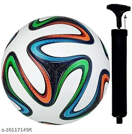 ST Russia Hand Stich Football | Football with AIR Pump Football Kit || Hand Football || Volleyball - Size: 5 Inch (White/Green)