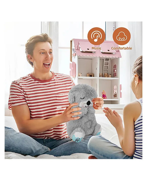 Glowing Music Otter Education of Sound and Light Soothing Sound Sleep Otter Baby Put to Sleep Music Breathing Teddy Bear