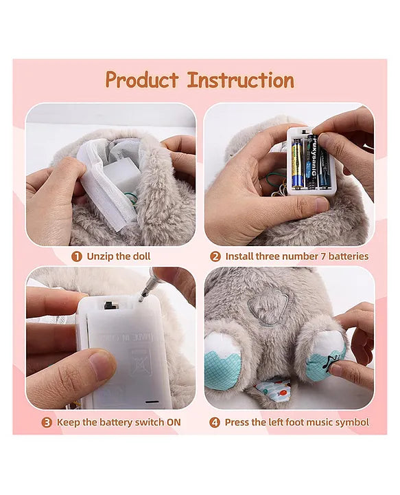 Glowing Music Otter Education of Sound and Light Soothing Sound Sleep Otter Baby Put to Sleep Music Breathing Teddy Bear