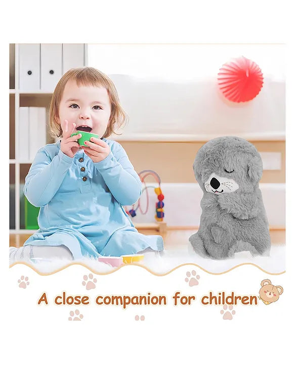 Glowing Music Otter Education of Sound and Light Soothing Sound Sleep Otter Baby Put to Sleep Music Breathing Teddy Bear