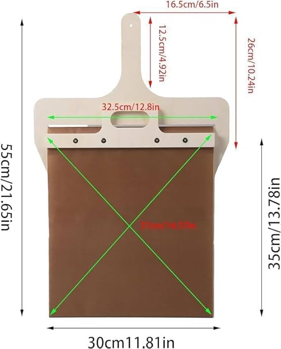Sliding Pizza Peel,Pizza Slider Tool with Handle for Transfer The Pizza Crust,Accessory for Pizza Ovens, Magic Non-Stick Sliding Pizza Shovel Spatula,Food Transfer and Lift-up Slider Board