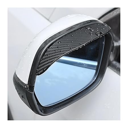 2PCS Car Rear View Mirror Rain Visor Guard, Auto Side Mirror Rain Eyebrow Cover, Carbon Fiber Waterproof PVC, Automotive Exterior Accessories Decor, Universal for Most Vehicles (Carbon Fiber)