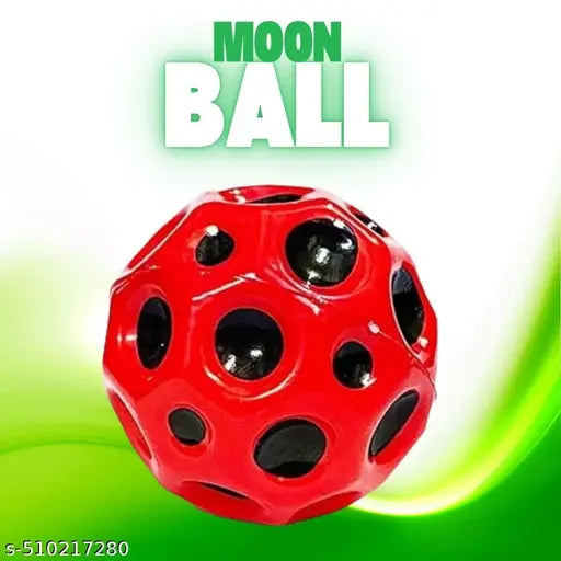 DYNAMIC ENTERPRISE - Gravity-Boost Moon Ball - High Bounce Ball – Super High-Bouncing Rubber Space Ball for Kids & Adults – Soft Cratered Design for Skill Play, Hand-Eye Coordination & Sensory Fun – Vibrant Multicolor Toy (Pack of 1)