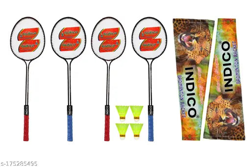 BADMINTON RACKET ESTEEM FENCY COMBO 4PCS BADMINTON ,4PCS SHUTTLE COCK,2PCS ATTRACTIVE COVER