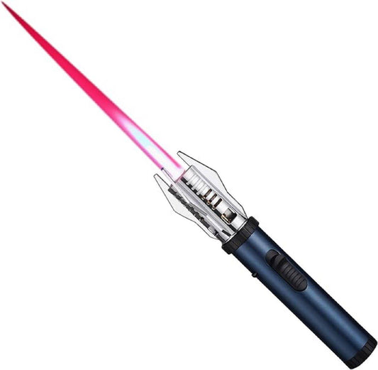Flame Lightr | Metal Body Camping Lightr | Windproof Lightrs | Torch lighters Bright Fire Lightr with Safety Lock and Adjustable Red/Blue Flame Refillable Butane Gas Lightr.