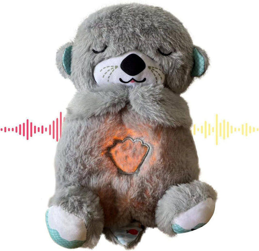 Glowing Music Otter Education of Sound and Light Soothing Sound Sleep Otter Baby Put to Sleep Music Breathing Teddy Bear